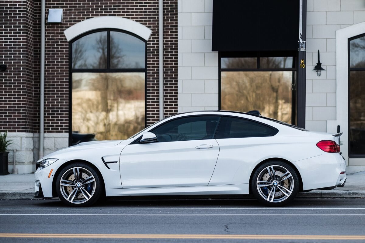 White BMW detailed kerbside by a mobile detailer