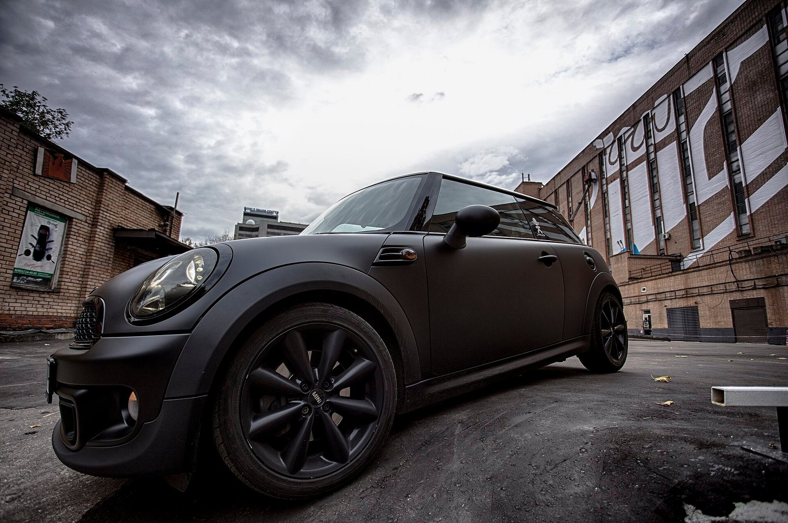 Matte black Mini protected with paint protection film