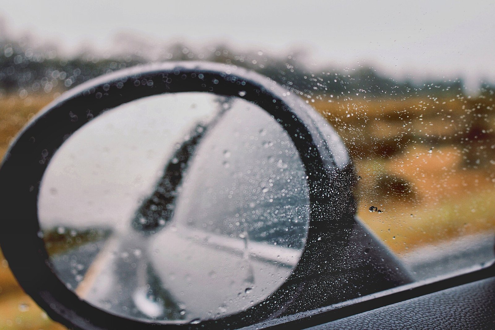 Water beading on a coated mirror and glass