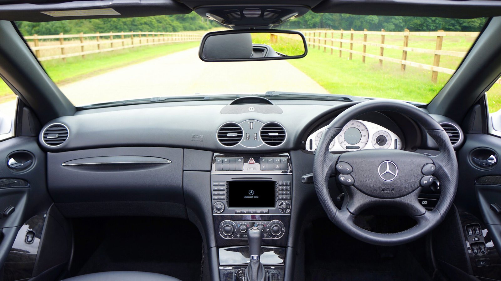 Spotless Mercedes-Benz dashboard after interior detailing